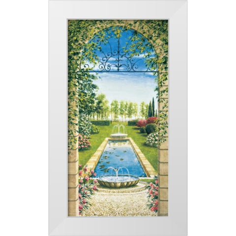 Giardino con ninfeo White Modern Wood Framed Art Print by Mannarini, Giovanbattista