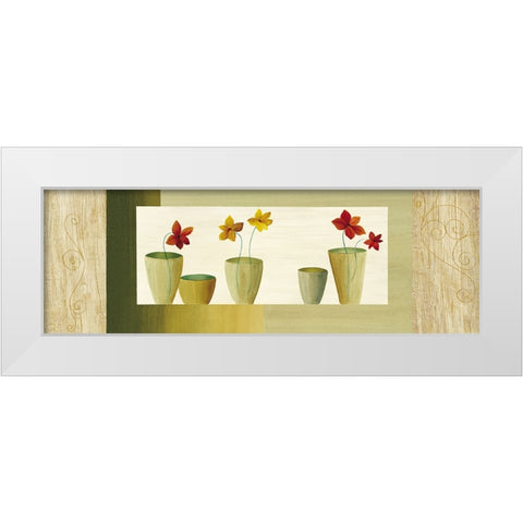 Vases avec fleurs II White Modern Wood Framed Art Print by Boulez, Genevieve