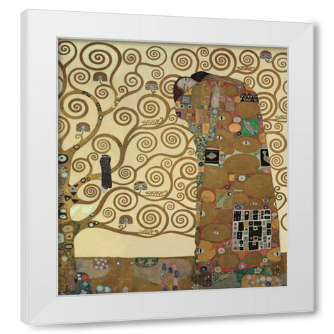 Die Erfullung White Modern Wood Framed Art Print by Klimt, Gustav