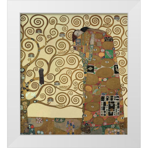 Die Erfullung White Modern Wood Framed Art Print by Klimt, Gustav