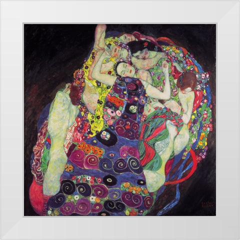 The Virgin White Modern Wood Framed Art Print by Klimt, Gustav