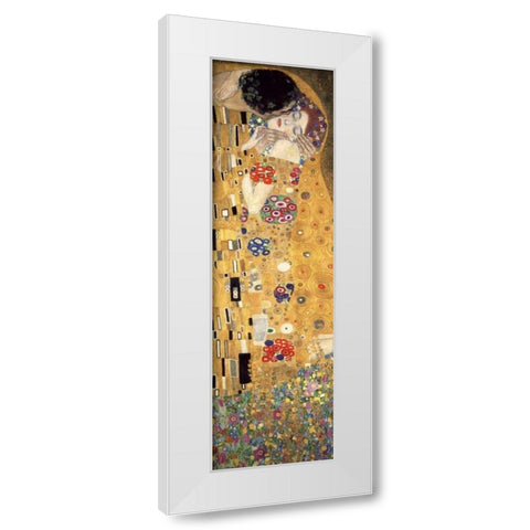The Kiss White Modern Wood Framed Art Print by Klimt, Gustav