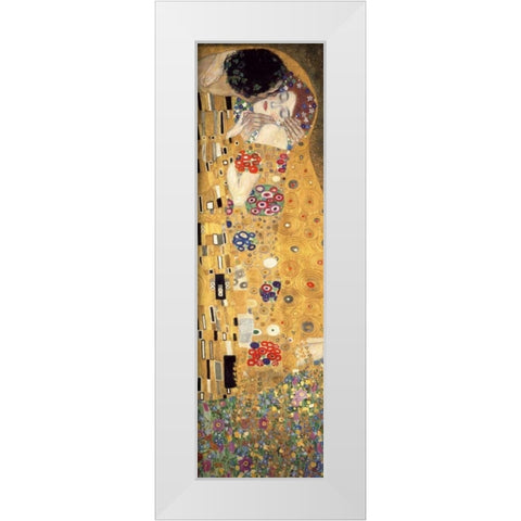 The Kiss White Modern Wood Framed Art Print by Klimt, Gustav