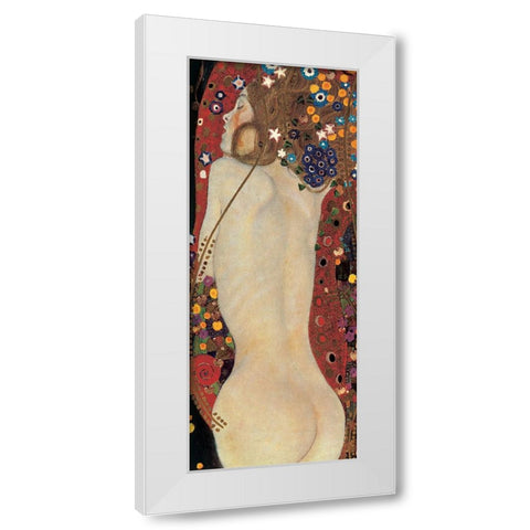 Sea Serpents IV White Modern Wood Framed Art Print by Klimt, Gustav