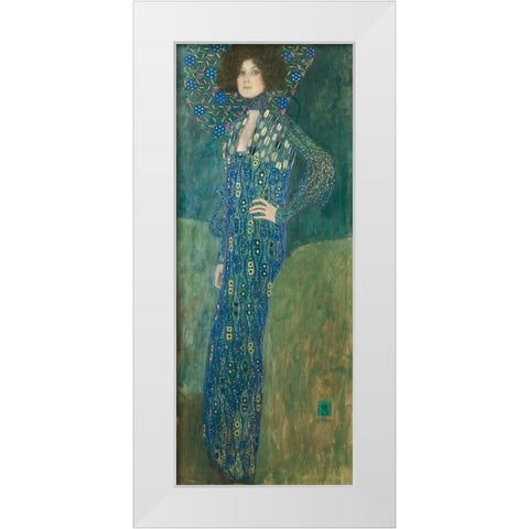 Portrait de Emilie Flge White Modern Wood Framed Art Print by Klimt, Gustav
