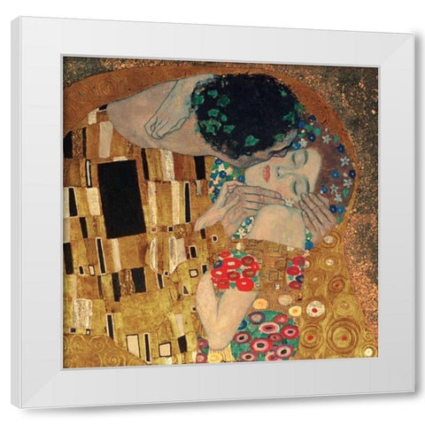 Il bacio White Modern Wood Framed Art Print by Klimt, Gustav