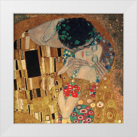 Il bacio White Modern Wood Framed Art Print by Klimt, Gustav