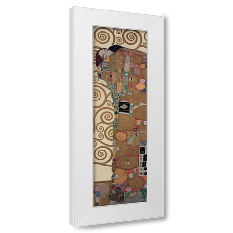 Fulfillment White Modern Wood Framed Art Print by Klimt, Gustav