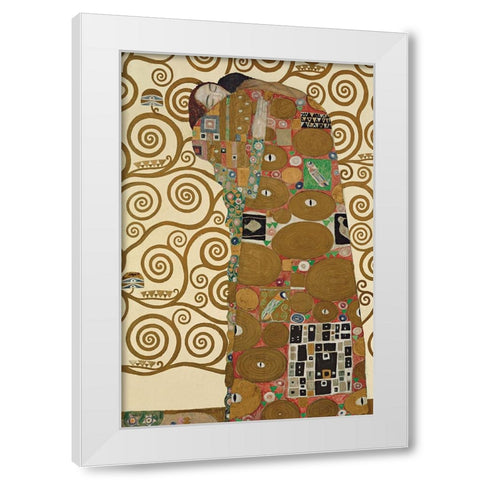 Die Erfllung White Modern Wood Framed Art Print by Klimt, Gustav