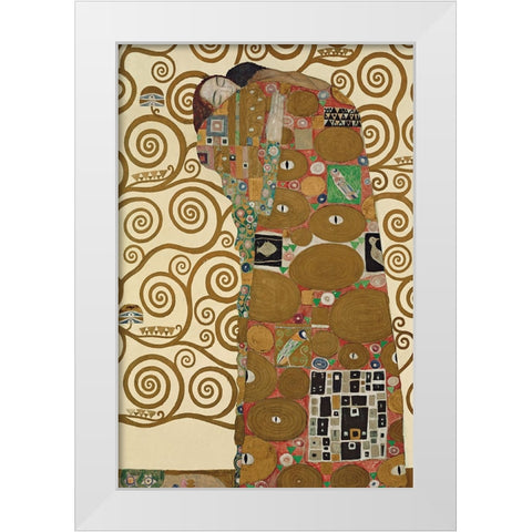 Die Erfllung White Modern Wood Framed Art Print by Klimt, Gustav