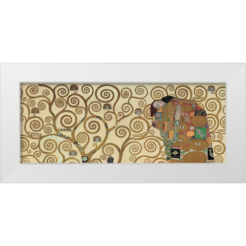 Fulfillment White Modern Wood Framed Art Print by Klimt, Gustav