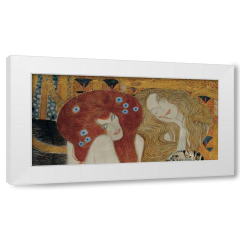 Beethoven Frieze White Modern Wood Framed Art Print by Klimt, Gustav