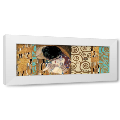 Klimt II 150th Anniversary - The Kiss White Modern Wood Framed Art Print by Klimt, Gustav
