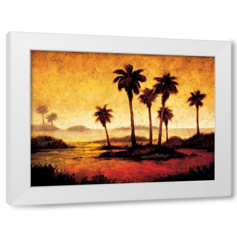 Sunset Palms I White Modern Wood Framed Art Print by Williams, Gregory