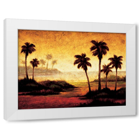 Sunset Palms II White Modern Wood Framed Art Print by Williams, Gregory