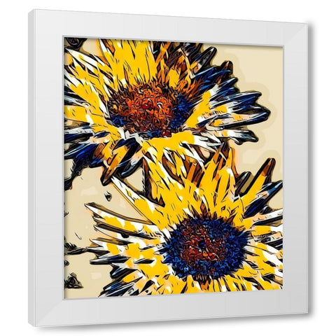 Blue and Yellow Pop White Modern Wood Framed Art Print by Bannon, Heidi