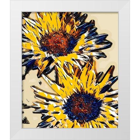 Blue and Yellow Pop White Modern Wood Framed Art Print by Bannon, Heidi