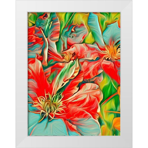 Clematis Color White Modern Wood Framed Art Print by Bannon, Heidi