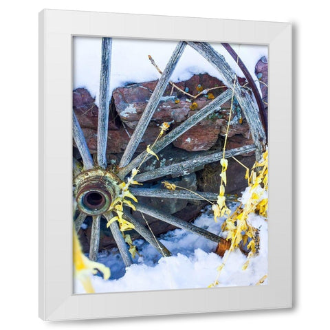 Montana Wagon Wheel I White Modern Wood Framed Art Print by Bannon, Heidi