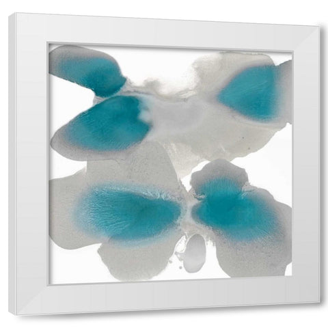 Instinctive Aqua White Modern Wood Framed Art Print by Carlson, Hannah