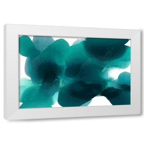 Free Form Cerulean White Modern Wood Framed Art Print by Carlson, Hannah