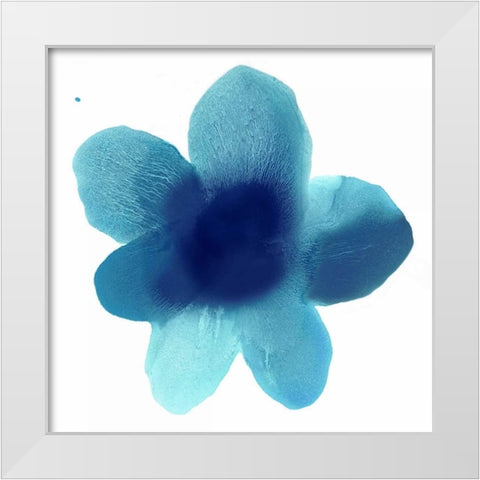Blue Bloom I White Modern Wood Framed Art Print by Carlson, Hannah
