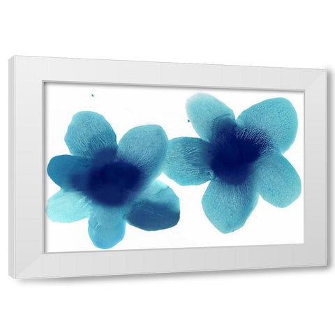 Floral Pair White Modern Wood Framed Art Print by Carlson, Hannah