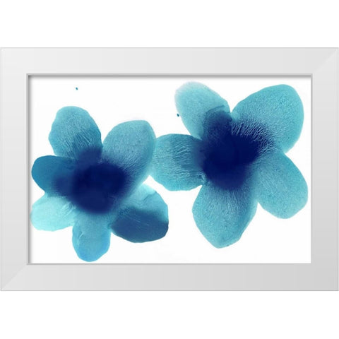 Floral Pair White Modern Wood Framed Art Print by Carlson, Hannah