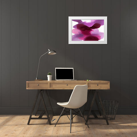 Magenta Drift White Modern Wood Framed Art Print by Carlson, Hannah