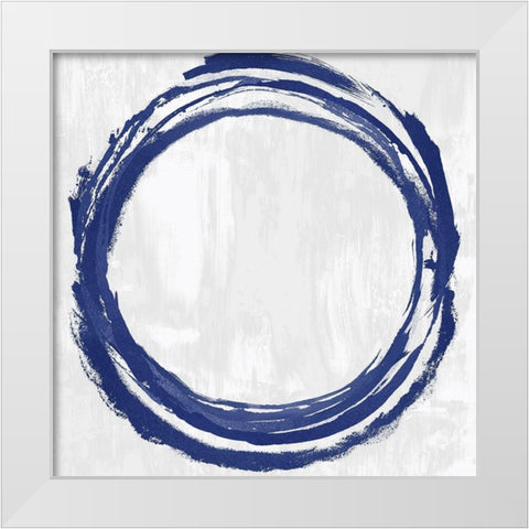 Circle Blue II White Modern Wood Framed Art Print by Harris, Natalie