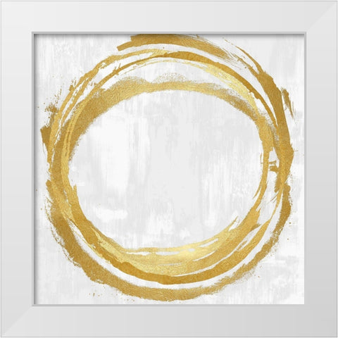 Circle Gold II White Modern Wood Framed Art Print by Harris, Natalie