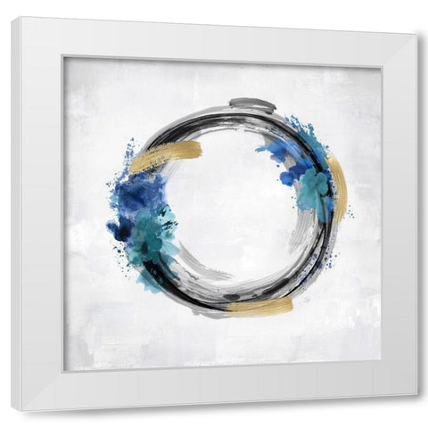 Circle Motion Blue I White Modern Wood Framed Art Print by Harris, Natalie