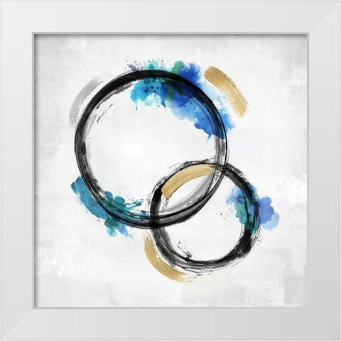 Circle Motion Blue II White Modern Wood Framed Art Print by Harris, Natalie