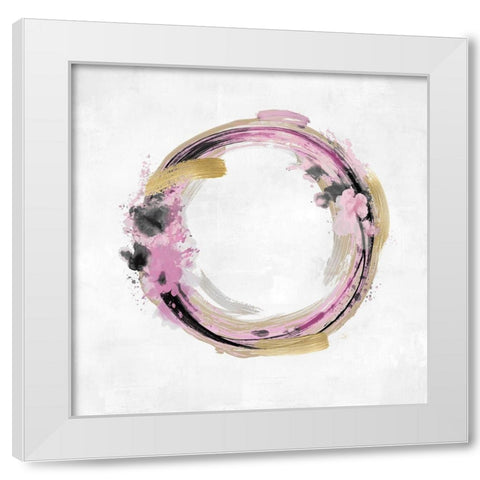 Circle Motion Pink I White Modern Wood Framed Art Print by Harris, Natalie