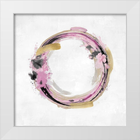 Circle Motion Pink I White Modern Wood Framed Art Print by Harris, Natalie