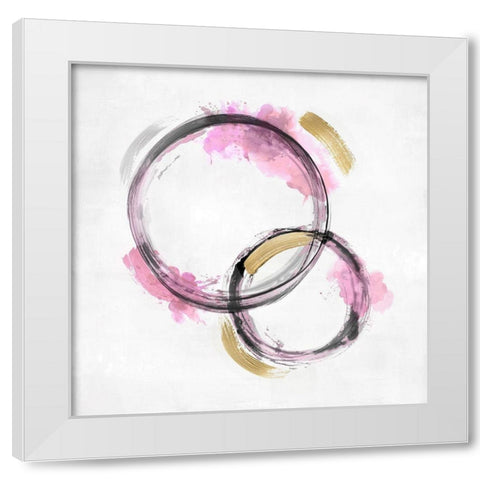 Circle Motion Pink II White Modern Wood Framed Art Print by Harris, Natalie
