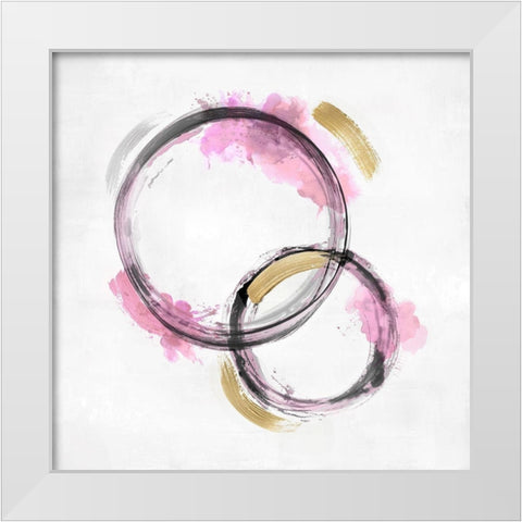 Circle Motion Pink II White Modern Wood Framed Art Print by Harris, Natalie