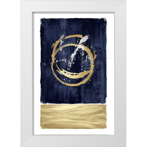 Inward Blue I White Modern Wood Framed Art Print by Harris, Natalie
