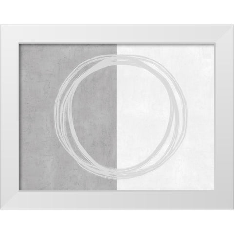 Circle Gray White Modern Wood Framed Art Print by Harris, Natalie