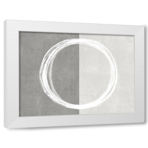 Circle White White Modern Wood Framed Art Print by Harris, Natalie