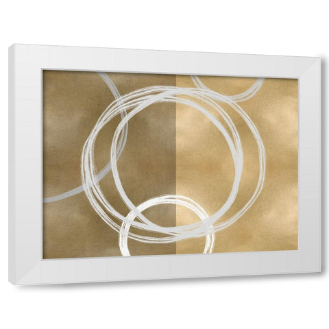 Unity Gold I White Modern Wood Framed Art Print by Harris, Natalie