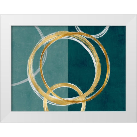 Unity Gold on Green I White Modern Wood Framed Art Print by Harris, Natalie