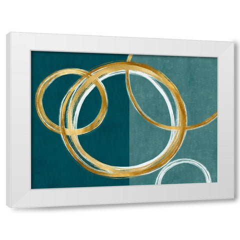 Unity Gold on Green II White Modern Wood Framed Art Print by Harris, Natalie