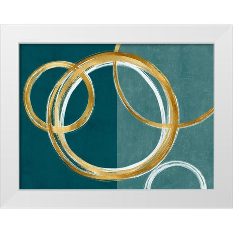 Unity Gold on Green II White Modern Wood Framed Art Print by Harris, Natalie
