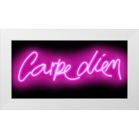 Neon Carpe Diem PB White Modern Wood Framed Art Print by Carr, Hailey