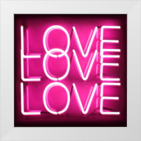 Neon Love Love Love PB White Modern Wood Framed Art Print by Carr, Hailey