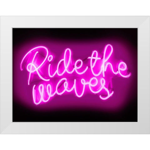 Neon Ride The Waves PB White Modern Wood Framed Art Print by Carr, Hailey