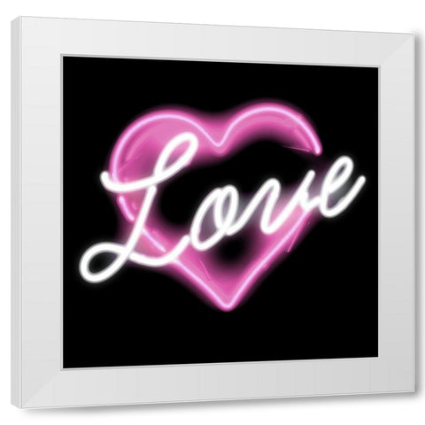 Neon Love PB White Modern Wood Framed Art Print by Carr, Hailey