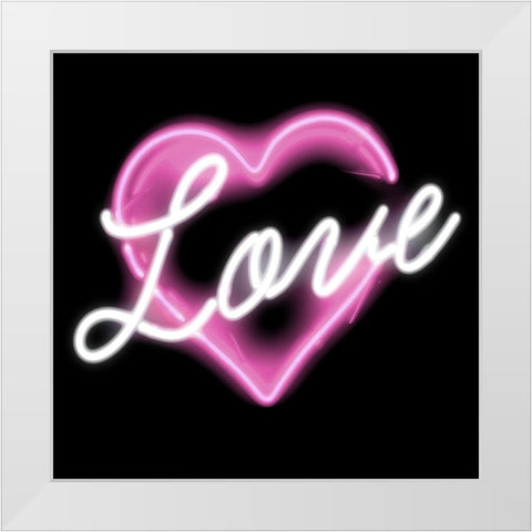 Neon Love PB White Modern Wood Framed Art Print by Carr, Hailey
