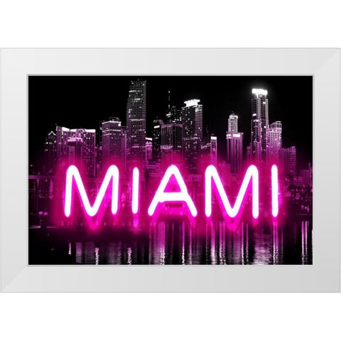 Neon Miami PB White Modern Wood Framed Art Print by Carr, Hailey